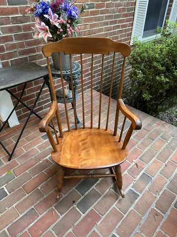 Nichols & Stone Co. Maple Rocking Retro Chair With Original Tags Cover