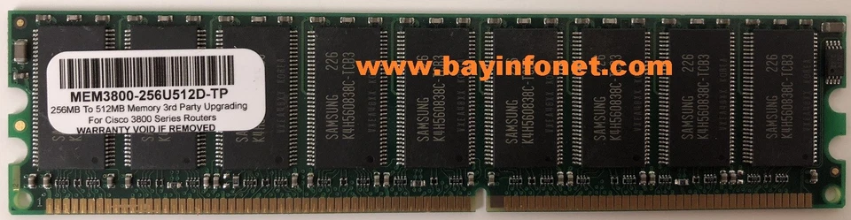 MEM3800-256U512D 256MB to 512MB Memory 3rd Party For Cisco 3800 Series Routers - Image 1 of 1