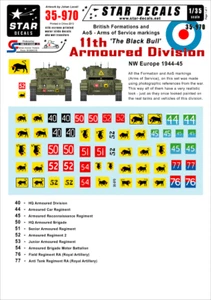 Star Decals 1/35 British 11th Armoured Division Markings Aufkleber 35970 x - Bild 1 von 2