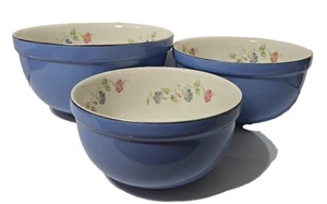 Hall's Superior Quality Mixing Bowls Set of 3 Mary Dunbar Blue Morning Glory - Picture 1 of 17