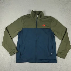 North Face Sweater Mens Large Blue Green 1/4 Zip Up Casual Pullover Sweatshirt - Picture 1 of 9