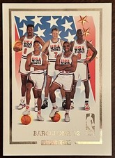1991-92 SkyBox Barcelona Gold Foil USA Card Dream Team 1992 Jordan Magic Bird