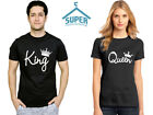 Couple Matching Love T-Shirts - King And Queen - His and Hers New LETTER Tees