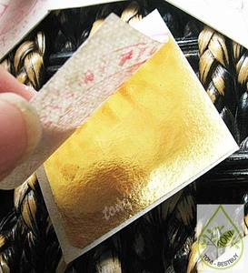 BEST 24K Genuine Pure 100% Gold Leaf Gilding 1.18" Size 3.5 x 3.5 mm 10 Sheets - Picture 1 of 8