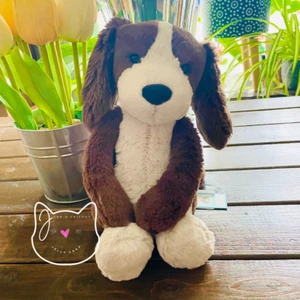 AUTHENTIC Jellycat ORIGINAL BASHFUL FUDGE PUPPY New BNWT Medium Dog Plush Brown - Picture 1 of 10