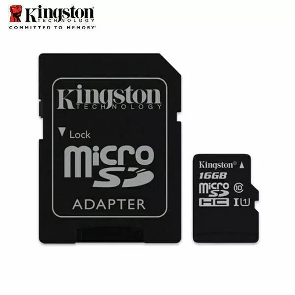 Micro SD 16GB Kingston Memoria MicroSD 16 GB con adattatore Stock SDHC Classe 10 - Immagine 1 di 1