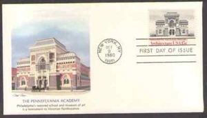 US. 1840. 15c. Penn Academy. American Architecture. Fleetwood FDC. 1980 - Picture 1 of 1