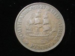 South Africa 1927 Penny Coin Early Date (TA03) - Picture 1 of 2