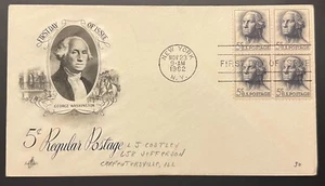 5¢ REGULAR POSTAGE #1213 NOV 23 1962 NEW YORK NY FIRST DAY COVER (FDC) BX4 - Picture 1 of 1