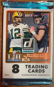 Paquete minorista de 8 tarjetas de fútbol americano Donruss 2017 - ¡Nuevo, sellado! - Patrick Mahomes RC? - Imagen 1 de 1