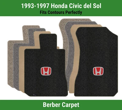 Lloyd Berber Front Mats for '93-97 Honda Civic del Sol w/Red on Black Honda H - Image 1 of 4