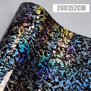 Black Car Glossy Crystal Forged Carbon Fiber Wrap Vinyl Film Sticker Decal Foil- - Bild 1 von 4