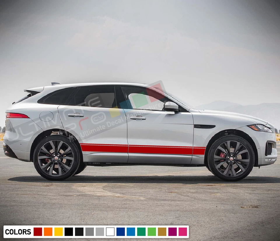 Calcomanía adhesiva para Jaguar F Pace Stripes cupé puerta carrocería kit parte Sport Turbo Foto 1 de 4