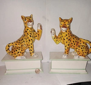 Vintage RARE Italian Cheetah Sculptures / Figures Signed Made in Italy Gumps - Picture 1 of 11