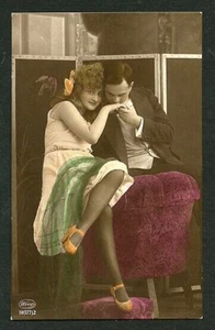 Deutsch 1910 junge FRAU handgetönt JUGENDSTIL Paar KUSS Hand VASTA Archiv - Bild 1 von 1
