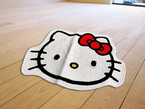 Hello Kitty Cat Floor Mat Modern Area Accent Wool Carpet Bedroom Living Room Rug - Picture 1 of 4