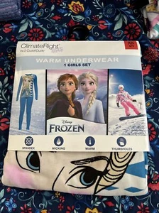 ClimateRight by Cuddl Duds Girls Disney Frozen Warm Underwear Size XS 4/5 NEW - Picture 1 of 1