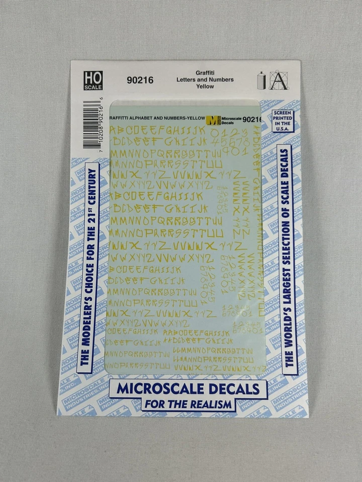 HO Microscale Graffiti Letters & Numbers Yellow 90216 - Image 1 of 1
