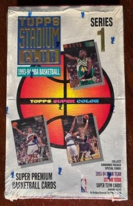 1993-94 TOPPS STADIUM CLUB BASKETBALL Series 1 Factory Sealed Box - Picture 1 of 7