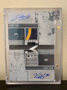 2020 Panini Playbook Nick Bosa and Joey Bosa Dual Printing Plate Patch AUTO 1/1 - Picture 1 of 3