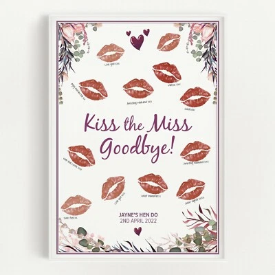 FANCY CACTUS Hen Party Game KISS the MISS Goodbye Accessories Personalised Do Gift Keepsake