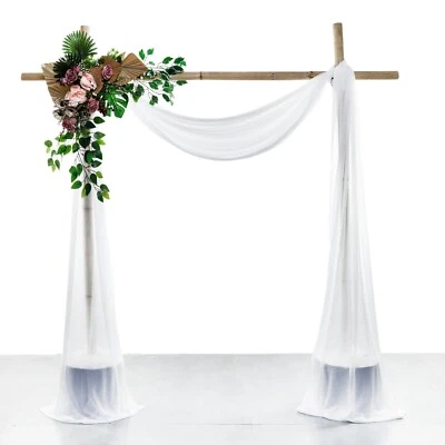 20ft Long Chiffon Wedding Arch Draping Fabric Curtain Panel Event Photo Backdrop - Image 1 of 4