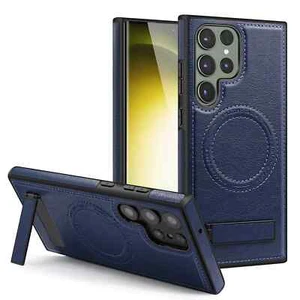 Dünne PU Leder Magsafe Handy Tasche Hülle für Samsung Galaxy S24 Ultra S23 S22 + - Bild 1 von 26