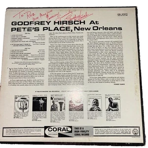Autographed Godfrey Hirsch At Pete’s Place Pete Fountain LP VINYL Signed - Picture 1 of 4