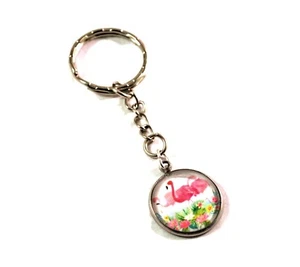 Key Rings for Women Pink Flamingos Keychain Florida Keychain Handmade - Picture 1 of 1