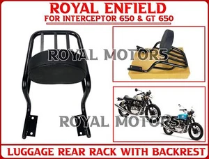 Royal Enfield "LUGGAGE REAR RACK WITH BACKREST" For Interceptor 650 & GT 650 - Picture 1 of 12