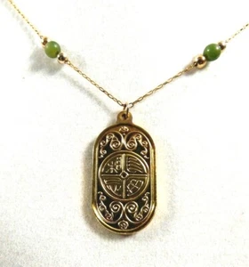 Collar de Jade Plata Esterlina Franklin Como Nuevo Colgante de Precious Secret 24k GP - Imagen 1 de 9