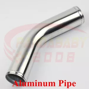 L=300MM AL 45 DEG ELBOW POLISHING TUBE 60MM OD: 2-3/8"in TURBO INTERCOOLER PIPE - Picture 1 of 4