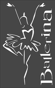 1- 7x11 inch Custom Cut Stencil, (VE-87) Ballerina - Picture 1 of 1