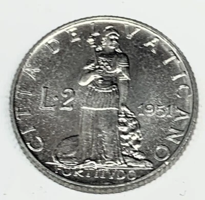 # C4600   VATICAN  CITY     COIN,    2 LIRE  1951   Unc. - Image 1 of 2