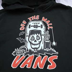 VANS Youth Hoodie M Glow In The Dark Halloween Frankenstein Kangaroo Pockets Bat - Picture 1 of 11