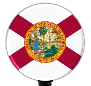 Bobina badge retrattile bandiera Florida, girevole o scorrevole ID clip - 6431 - Foto 1 di 10