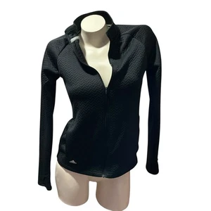Chaqueta Adidas para mujer talla XS, chaqueta ligera ajustada con cremallera completa, ropa deportiva negra - Imagen 1 de 6