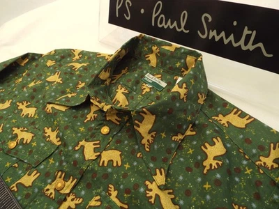 PAUL SMITH Mens Shirt 🌍 Size XL (CHEST 40") 🌎 RRP £95+📮 XMAS REINDEER PRINT - Image 1 of 4