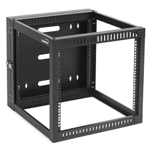 NavePoint Wall Mount Server Rack with Hinged Back, 4-Post 24” Deep, Rear Swing - Picture 1 of 4