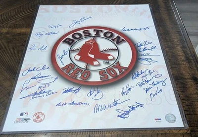 Boston Red Sox Multi Signed 16x20 PSA COA 26 Signatures Jim Rice George Kell - Image 1 of 4