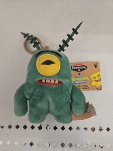 Zuru Fuggler x Spongebob Squarepants Keychain Plush Ring PLANKTON Free Shipping - Picture 1 of 3
