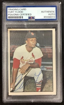 Tarjeta de béisbol firmada por Curt Flood 1978 TCMA #240 Cardinals autógrafo PSA/DNA Foto 1 de 2