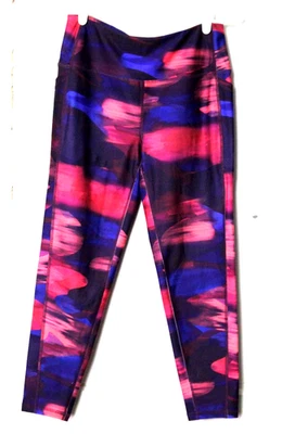 DSG ACTIVE Cropped 紧身裤女士尺寸 M 粉红色蓝色紫色漩涡印花弹力 — 第 1/4 张图片