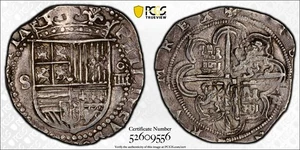 SPAIN Philip II(1556-1588) SD Silver 4 Reales Seville PCGS AU55 TOP GRADED C-573 - Picture 1 of 6