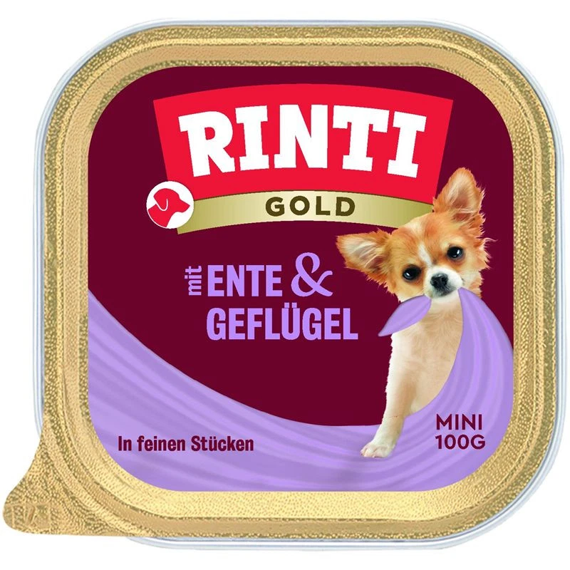 RINTI Gold mini Ente & Geflügel | 16x 100g  Hundenassfutter - Bild 1 von 1