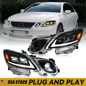 LED Headlights For Lexus GS 300/350/430/460/450h 3th Gen 2006-2011 Sequential - Picture 1 of 24