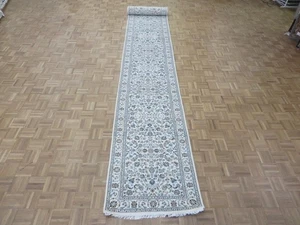 2 Fuß 9 x 15 Fuß 11 Handgeknüpft Elfenbein Kette All Over Design Läufer Teppich mit Seide G16154 - Bild 1 von 12