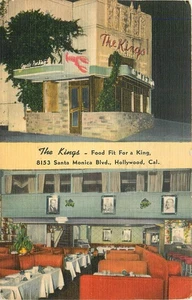 Postal de ocupación interior restaurante Hollywood California Kings años 50 25-6476 - Imagen 1 de 2