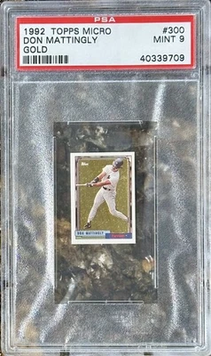 1992 Topps MICRO GOLD Don Mattingly #300 PSA 9 MINT. Only 10 PSA10! - Image 1 of 2