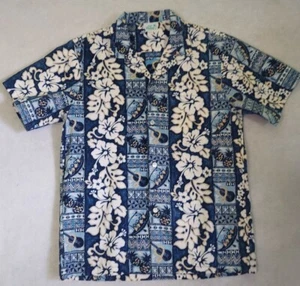 Mens Jade Fashions hawaiian short sleeve shirt cotton polyester S blue floral - Picture 1 of 8